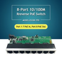 네트워크 스위치 5pcs 8 포트 10100m 이더넷 역방향 poe 스위치 플러스 8, 1개