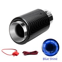 배기 머플러 팁Hippcron-자동차 광택 탄소 섬유 머플러 팁 배기 시스템 파이프 노즐 범용 스트레이트 스테, 02 파란