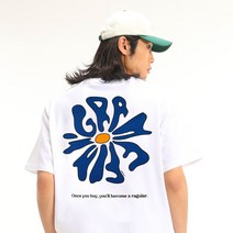 그랜피니 프리미엄 남녀공용 아트 플라워 반팔 티셔츠 GFBT213