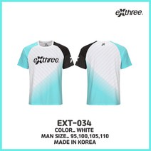 EXT-034 익스트리 경기용라운드티셔츠(화이트) EXTHREE/티셔츠/배드민턴/단체복/스포츠의류