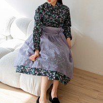 [다래원한복] 밤에 홀린 정원 블랙 철릭 원피스 생활한복