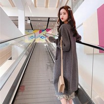 SJW 봄가을 무지 롱니트 가디건 오픈 포켓 루즈핏 긴팔 여성 아우터 빅사이즈 8컬러