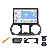 JMANCE 지프 랭글러 JK 옥타 코어 4+64GB 13인치 QLED 터치 스크린 더블 딘 GPS 라디오 4G DSP AM FM RDS SWC (지프 2011-2014용) 전면