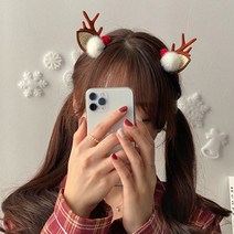 키메라제이 루돌프뿔 크리스마스 파티 헤어 집게핀 세트 2color