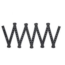 계측기 측정기 1m 2m 측정 도구 슬라이드 10 부분 접이식 눈금자 접이식 다목적, 블랙 1m