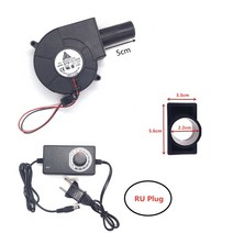 컴퓨터 쿨러 쿨링 냉각 팬 본체 쿨러 bfb1012vh dc12v 1 8a 9733 9cm 공기 덕트 속도 조절 전원 어댑터가있는 강력한 공기량 원심 터보 송풍기, EU plug