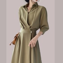 원피스 프랑스 디자인 여성 긴팔 새로운 가을 긴 드레스 숙녀 럭셔리 하이 엔드 솔리드 드레스