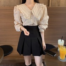 [랜덤플레이] 프릴 빅카라 어깨 퍼프 셔츠 블라우스