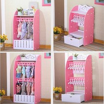 강아지 고양이 옷장 반려견 용품 산책 옷 정리 옷걸이, 그린 + 싱글  + 서랍 헬로 키티