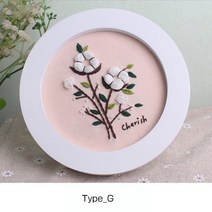 푸아이 DIY 자수십자수 들꽃 프린트 패키지 인테리어 소품(액자 포함) 소품PW209, Type_G