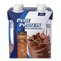 Pure Protein 초콜릿 단백질 쉐이크 | 30g 완벽한 바로 마실 수 있는 케토 친화적 면역 건강을 지원하는 비타민 A C D E 플러스 아연 295 9ml(11온스) (4, Chocolate, 11 Fl Oz (Pack of 4)