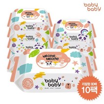 [베이비베이비] 베이비베이비 물티슈 80매 리필형 10팩소프트