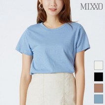 미쏘 무지 라운드 반팔 티셔츠 MIWHW9710A