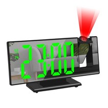 SJSHOP 사무실 호텔 벽 가정 천장을 위한 프로젝션 알람 시계 180° 회전 가능한 침대 옆 시계, ABS 수지, 블랙 그린