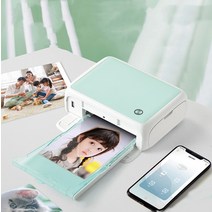 휴대용 프린터 스티커 모바일 출력기 HPRT-CP4000L 휴대용 컬러 포토 프린터 4x6 인치 300dpi 미니 열, 01 Blue Set-1