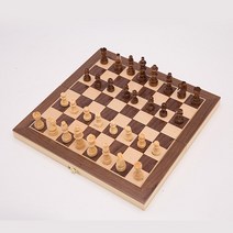 휴대용 접이식 고급 원목 자석체스판, 39cm X 39cm