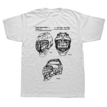 아이스하키 장비 용품 Funny Ice Hockey Goaltender Mask 특허 티셔츠 코튼 스트리트웨어 반팔 생일 선물, 01 WHITE_04 L