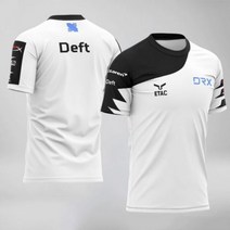 [해외] LOL 전자 스포츠 CK DRX 플레이어 저지 유니폼 팀 티셔츠 정 ID 팬 게임 T 셔츠 남성 여성 정 이름 티 셔츠, Deft 2 XL