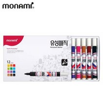 바보사랑 모나미 유성 매직 둥근닙 12색 세트.펜스테이션, 단품
