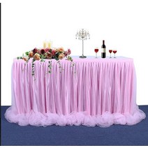 파티 테이블보 식탁보 테이블 스커트 홈 장식 handmade tulle tablecloth for party 웨딩 생일 베이비 샤워 chiffon gauze bridal, 60180cm, 푸른