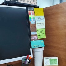 모니터 부착형 아크릴 메모보드 받침대 2개 메모보드판 붙이는칠판 사무실용품 모니터메모홀더 메모패드