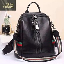 윤휘 여성 소가죽 가방 트렌드 심플 블랙 백팩 21P8026