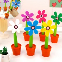 일호장신구 꽃 화분 받침 볼펜 6종 세트 귀여운 특이한 유니크 인싸 펜 필기구 팬시, 꽃화분받침볼펜6SET(색상별1개씩)