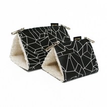 [앵무새용품] 기하학패턴 블랙 침대 (소) /잉꼬/모란/유리/삼각침대