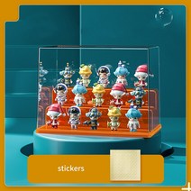 피규어정리함 미니진열장 전시대 인형보관함 레고케이스 Figures Display Case Plastic Dustproof Storage, 04 orange steps