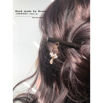 그레이스샵 [나연한복뒤꽂이] 큐빅 포인트 우드 비녀