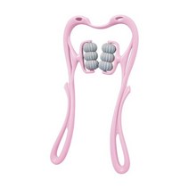 목마사지기 진동 전동 안마기 6 휠 뒷 목 경부 척추 마사지기 어깨 등 지압 신체 이완 수동 롤러 물리 치료 통증 완화 건강 관리, type A pink