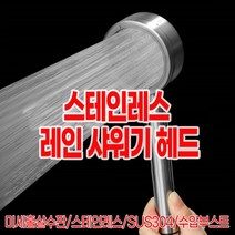 스테인레스 레인 샤워기 헤드/미세물줄기/바늘구멍샤워기/수압상승/스테인레스/절수, 본품