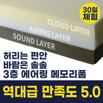슬립시프 토퍼 매트리스 3단 슈퍼싱글 메모리폼 허리에좋은 침대 아기 신생아 바닥 거실 자취 원룸 수면매트 라텍스 스프링 아님