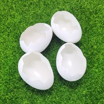 한소픈 깨진 계란 모형 달걀 모형 부활절 소품 부활절꾸미기 부활절달걀 미술재료 에그공예, B타입 4개, 화이트