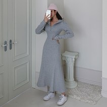 떳다그녀 루이제 기모 후드 롱 원피스