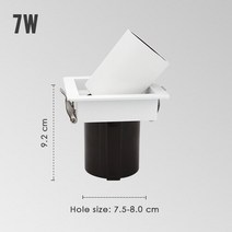 LED 통 360 도 회전 천장 스포트 라이트 COB 5W 12W 조정 가능한 램프 거실 의류 쇼룸 220V, 04 Square 7W_02 Cold White