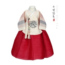 브랜드 (백일 1~15세)지호여아한복 베이지당의+홍치마