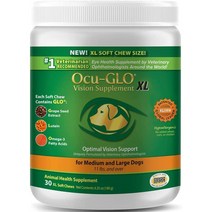미국 직구 OcuGLO 오큐글로 고양이 강아지 눈 영양 츄 XL 30cap Vision Supplement, 30 XL 츄(1팩)