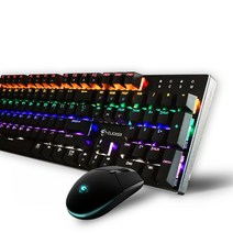 지클릭커 GMK-510X Special 기계식 키보드 마우스 세트 게이밍 레인보우 LED 멀티미디어 12키 노프레임 슬림 무한 동시입력 알루미늄 상판 생활방수 높이조절, 일반형
