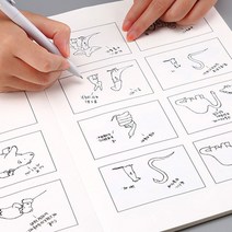 A4 스토리 보드 노트 메모 드로잉 웹툰 기록 콘티 작가 공책 수첩 만화 그림 앨범, 단품, 단품