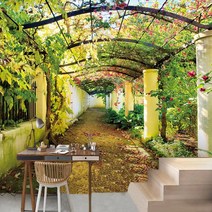 사용자 정의 3d 벽화 풍경 정원 사진 벽지 대형 거실 papel de parede 3d paisagem 아름다운 배경 벽 종이|wall paper|photo wallpaper, 1개, 1 ㎡