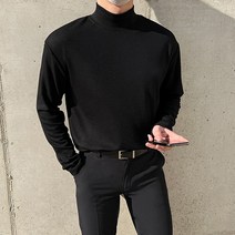 (1+1)퀄리티 반폴라 티셔츠 남자 목티 폴라 반목 이너 가을 겨울 옷 니트지 코디
