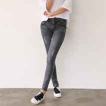 이젠 여성 딥그레이 스키니진