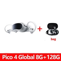 VR 가상현실 Pico 4 글로벌 버전 헤드셋 8G 256GB 올인원 가상 현실 시계 푸드볼 4K 디스플레이 안경 연결 스팀, 03 128G with  bag