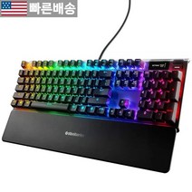 [스틸시리즈 정품] SteelSeries – 게이밍 기계식 RGB OLED 스마트 키보드 725326, Red – Linear & Quiet