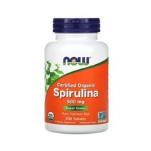 NOW Foods 유기농(Organic) 스피루리나(Spirulina) 500mg 200정