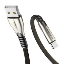 로건 정품 5핀 USB 갤럭시S7 마이크로 아이언 메탈 고속 충전 케이블, 블랙 (F868), 1m, 1개