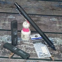 톰보 모노그래프 Light 0.5mm 샤프펜슬+심+지우개-B 연필 톰보우 수입 슬 문구반점 필기구 제도 일본, 2B심+지우개(3입)