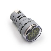 DIY 미니 전자 전압계 원형 AC 60-500V 전압 테스트기 모니터 전원 LED 파일럿 라이트 조명 디스플레이 22, 02 New 화이트 Voltmeter