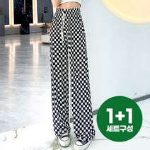 데일로엔 여성 캐주얼 편안한 바둑판 바지2p